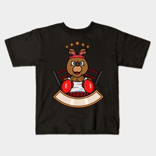 Boxing Bear  Cartoon Mascot Kids T-Shirt